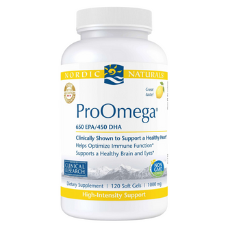 Nordic Naturals ProOmega 650 EPA/450 DHA 120 Soft Gels Lemon Flavor