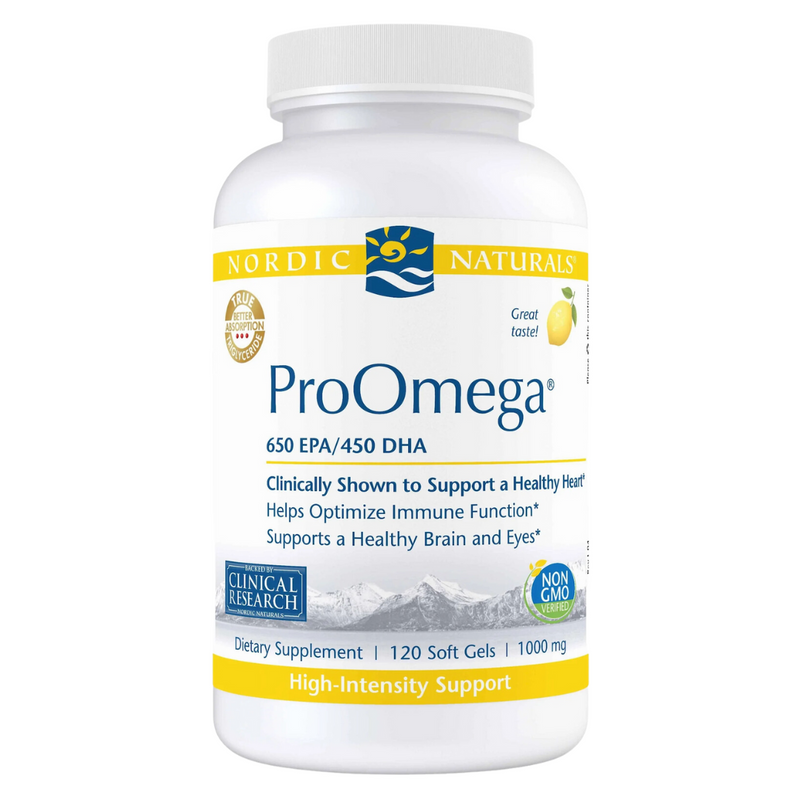 Nordic Naturals ProOmega 650 EPA/450 DHA 120 Soft Gels Lemon Flavor