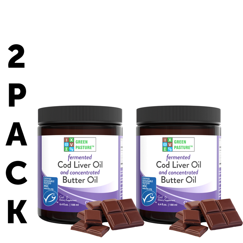 Green Pasture Fermented Cod Liver Oil and Concentrated Butter Oil, Chocolate – 6.4 fl oz