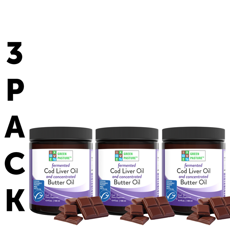 Green Pasture Fermented Cod Liver Oil and Concentrated Butter Oil, Chocolate – 6.4 fl oz