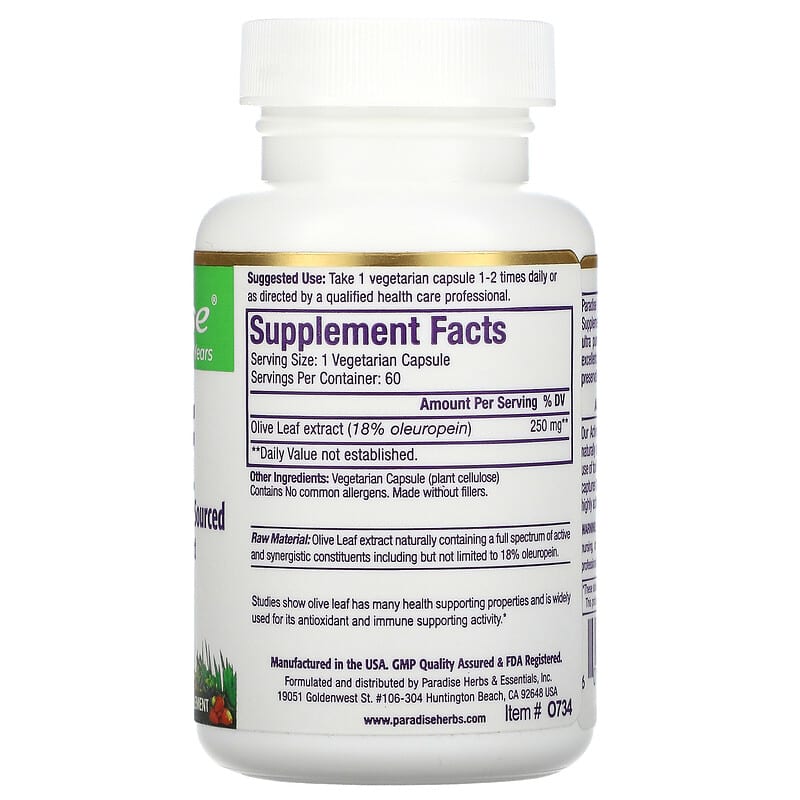 Olive Leaf | 60 Capsules | by Paradise Herbs