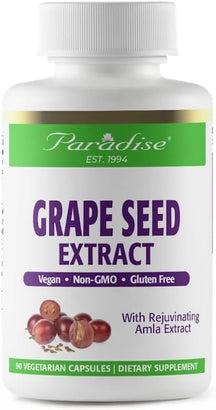 Grape Seed Extract, Active Whole Spectrum, Antioxidant 90 Capsules by Paradise Herbs