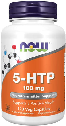 NOW Supplements 5-HTP 100 mg - 120 Veg Capsules