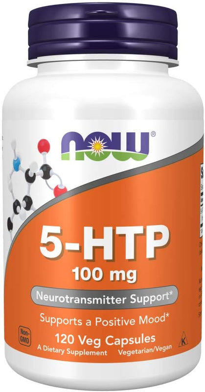 NOW Supplements 5-HTP 100 mg - 120 Veg Capsules