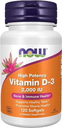 Vitamin D-3  2,000IU  120Softgels By Now Foods