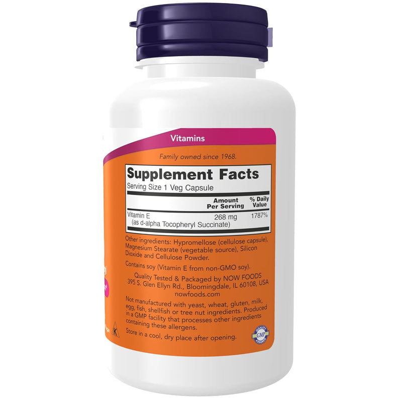 Vegetarian Dry E-400 D-alpha Tocopheryl 268 mg |400 IU |100 veg Caps by Now Foods