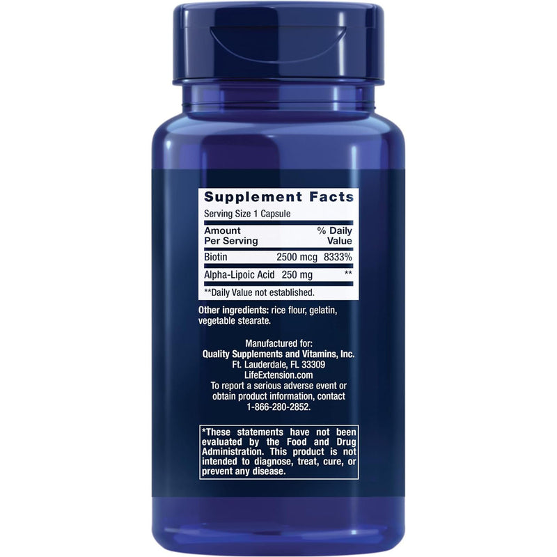 Alpha-Lipoic Acid with Biotin | 60 Caps by Life Extension