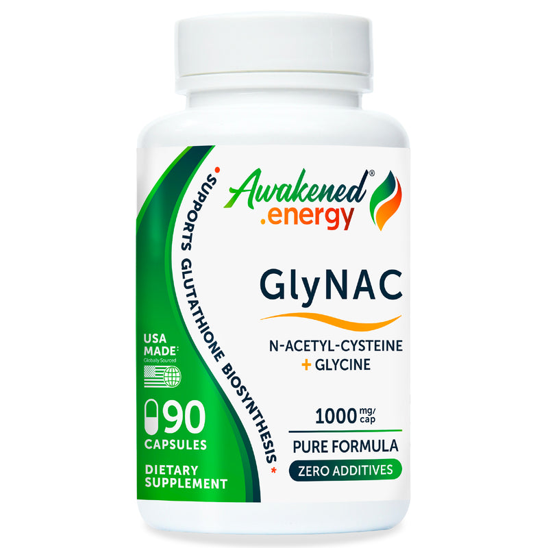 GlyNAC 1000 mg - NAC and Glycine - Supports Natural Glutathione Synthesis - No Additives - 90 Capsules by Awakened.energy