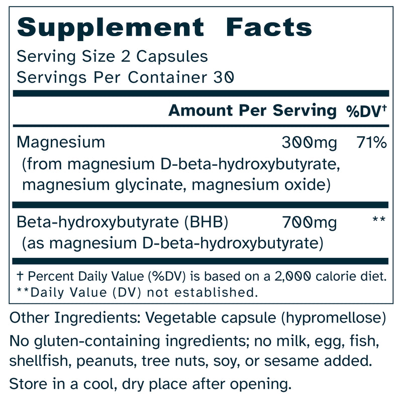 MitoMAG™ Blissful - Triple Magnesium BHB Complex for Energy & Restful Sleep - Nervous System Support - No Additives or Fillers - 60 Capsules - by Awakened.energy