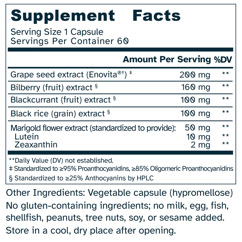 OcuBerry Gold 610 mg - Vision, Macular, Circulation Support - No Additives - 60 Capsules by Awakened.energy