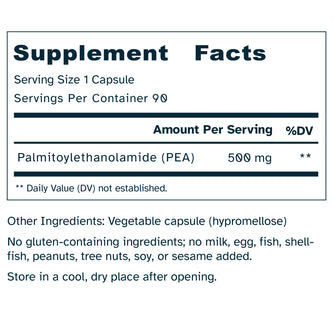 PEAmium 500mg - Ultra Micronized Palmitoylethanolamide - Supports Nerve Cells, Cellular Repair – No Additives - 90 Capsules by Awakened.energy