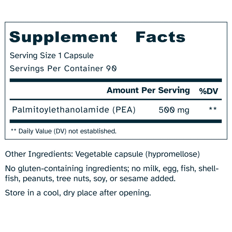 PEAmium 500mg - Ultra Micronized Palmitoylethanolamide - Supports Nerve Cells, Cellular Repair – No Additives - 90 Capsules by Awakened.energy