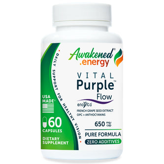 Vital Purple Flow 650 mg – Antioxidant, Circulation, Vision Support - No Additives - 60 Capsules by Awakened.energy