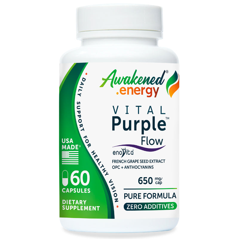 Vital Purple Flow 650 mg – Antioxidant, Circulation, Vision Support - No Additives - 60 Capsules by Awakened.energy