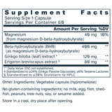 Supplement facts label with detailed nutritional information on a white background