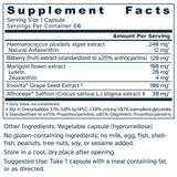 Supplement facts label for OcuBerry Saffron with Enovita 590 mg capsules.