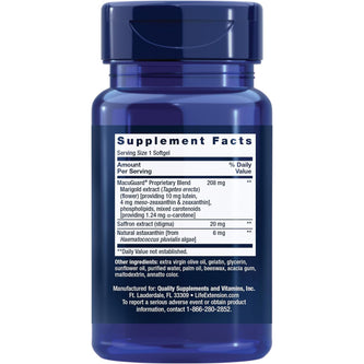 Life Extension MacuGuard Ocular Support with Saffron & Astaxanthin – 60 softgels