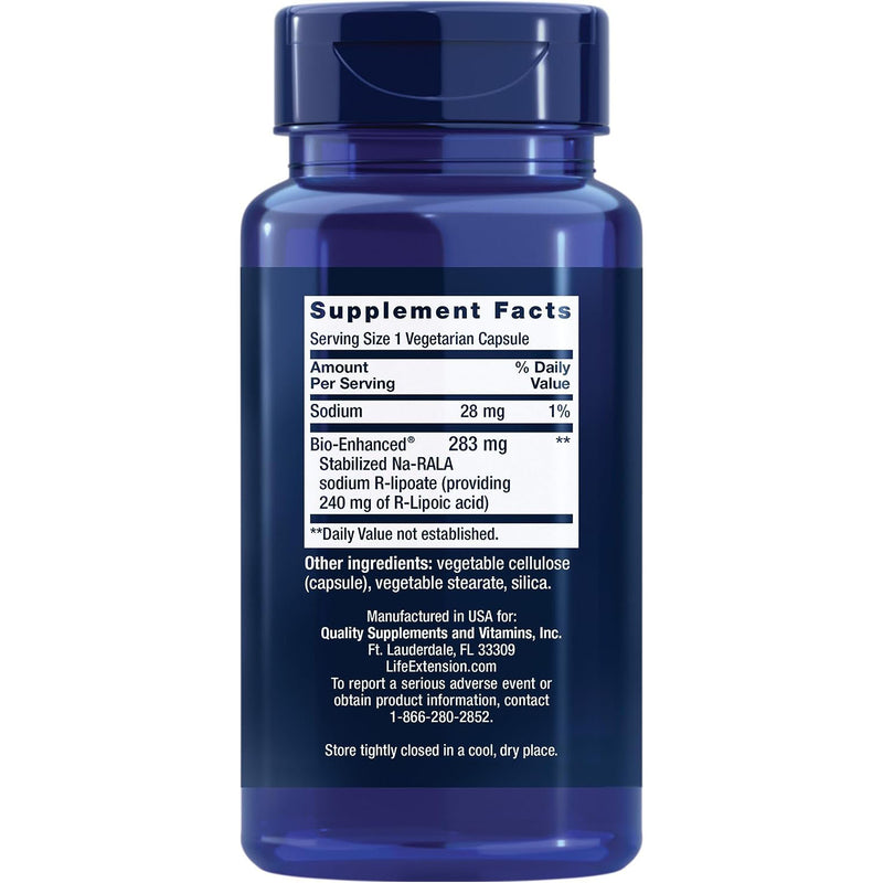Super R-Lipoic Acid, 240 mg 60 Veg Capsules by Life Extension