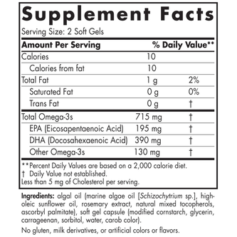 Algae Omega | 715 mg Omega-3 | 60 Capsules