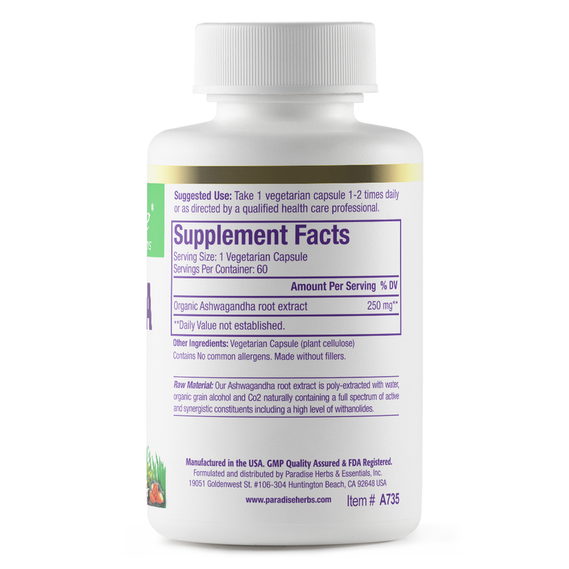 Ashwagandha | 60 Capsules | by Paradise Herbs