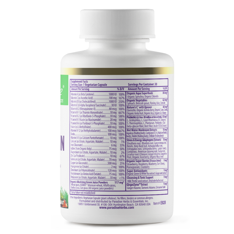 Earth's Blend Multivitamin No Iron | 60 Capsules | by Paradise Herbs