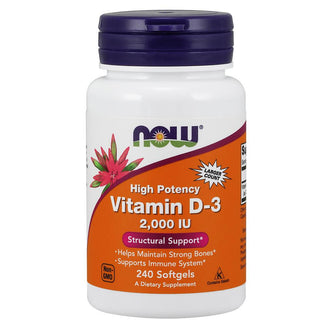 NOW Supplements High Potency Vitamin D3, 2000 IU – 240 Softgels