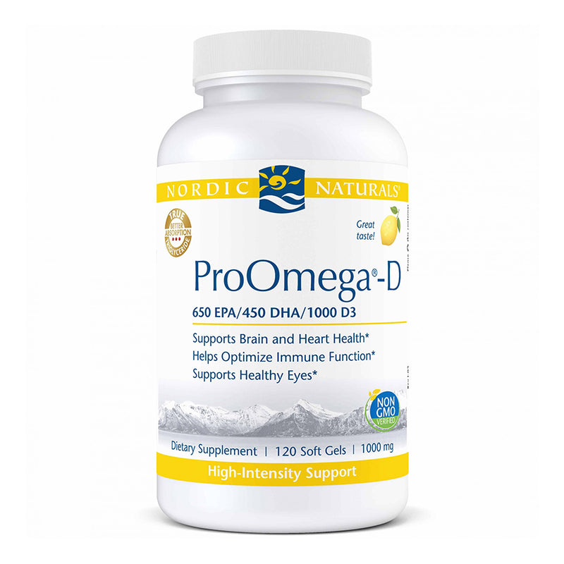 Nordic Naturals ProOmega-D, Lemon Flavor | 120 Soft Gels