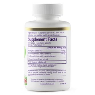 Bilberry+Goji & Chrysanthemum | 60 Capsules | by Paradise Herbs