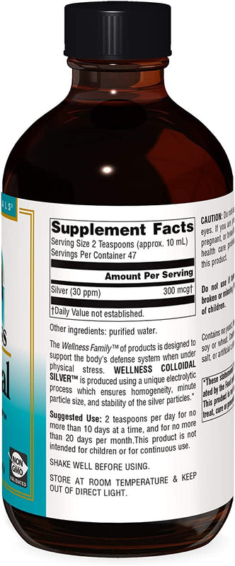 Source Naturals Wellness Colloidal Silver 30 ppm Supports Physical Well Being - 16 Fluid oz