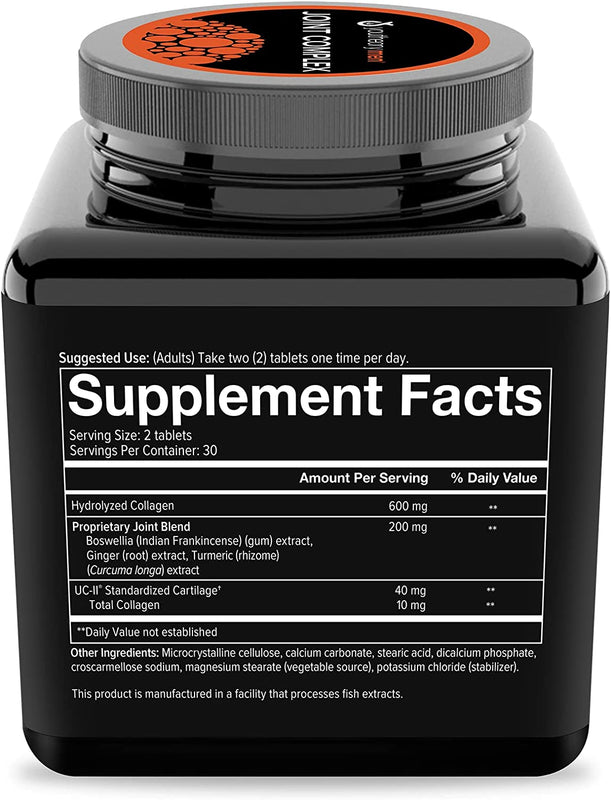 Youtheory Joint Complex for Men – with Boswellia, Ginger, Turmeric, & UC-II Collagen, 60 Tablets