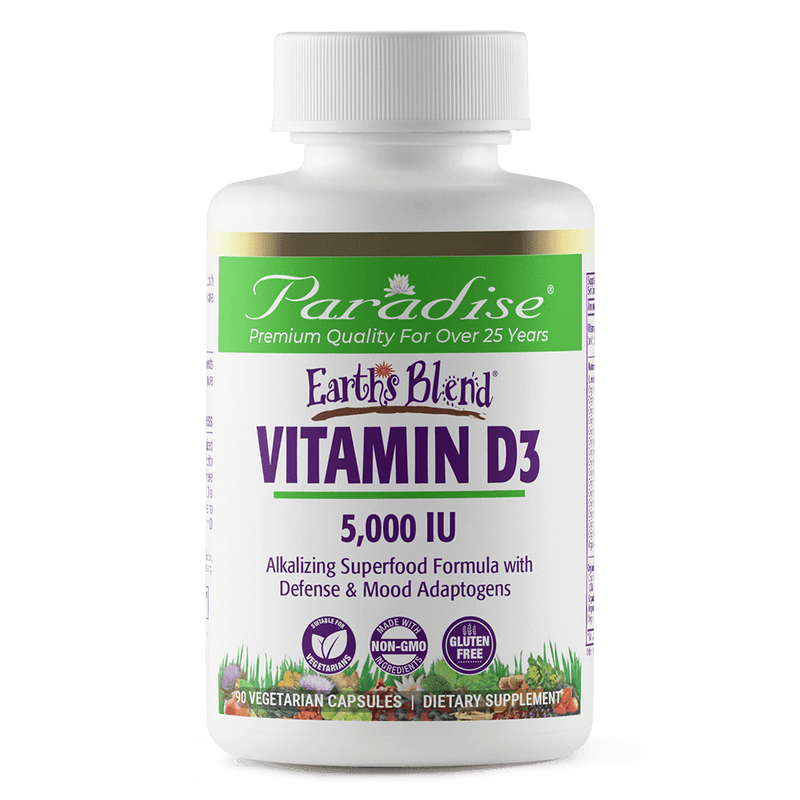 Earth's Blend Vitamin D3 | 90 Capsules | by Paradise Herbs