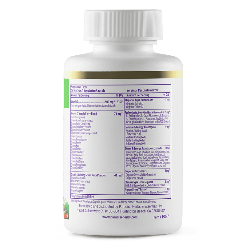 Earth's Blend Vitamin C | 90 Capsules | by Paradise Herbs