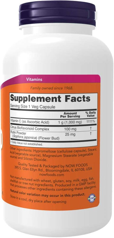 Now Foods Vitamin C, C-1000, 250 Veg Capsules