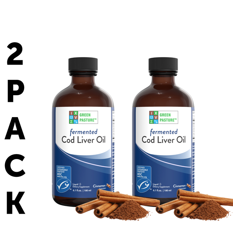 Green Pasture  Fermented Cod Liver Oil Liquid, Cinnamon – 6.0 fl oz