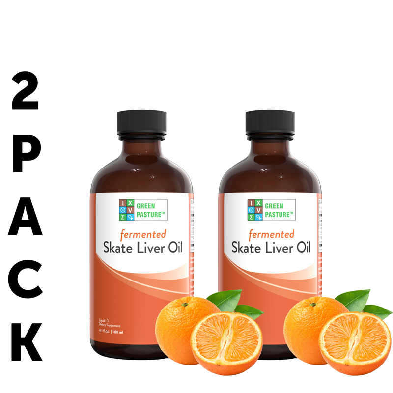 Green Pasture Fermented Skate Liver Oil, Orange – 6.1 fl oz