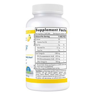 Nordic Naturals ProOmega 650 EPA/450 DHA 120 Soft Gels Lemon Flavor