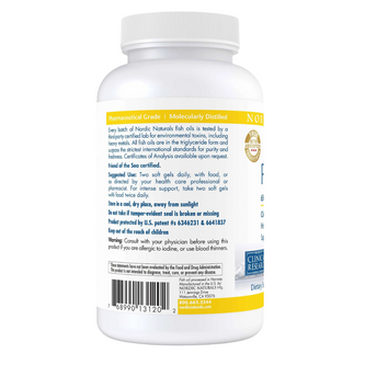 Nordic Naturals ProOmega 650 EPA/450 DHA 120 Soft Gels Lemon Flavor