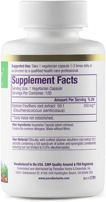 Eleuthero | 120 Capsules | by Paradise Herbs