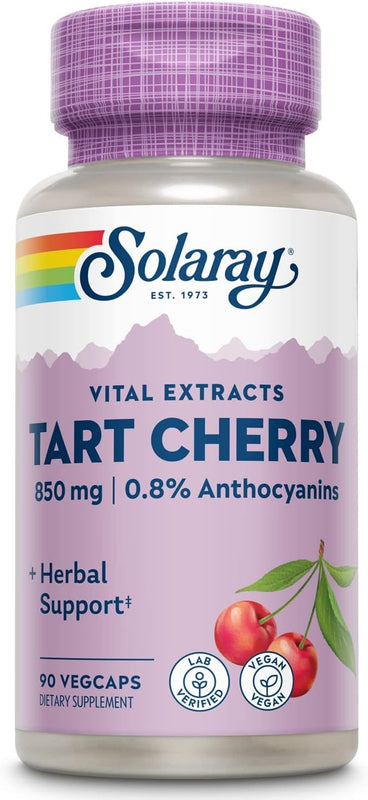 Tart Cherry 0.8% (Anthocyanins 850mg) 90 Vegetarian Capsules by Solaray