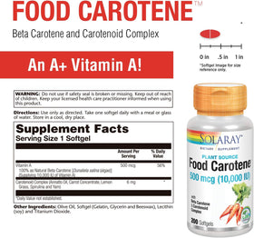 Food Carotene 10,000 IU 200 softgels by Solaray