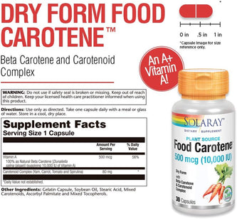 Food Carotene 10,000 IU 30 caps by Solaray