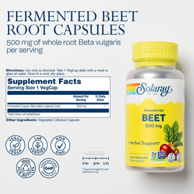 Fermented Organic Beet 100 Capsules by Solaray