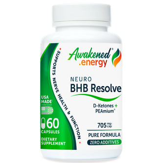 Neuro BHB Resolve 705 mg – 60 Vegan Capsules – by Awakened.energy