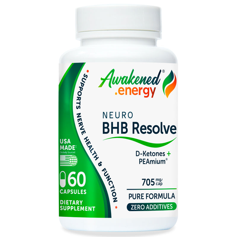 Neuro BHB Resolve 705 mg – 60 Vegan Capsules – by Awakened.energy