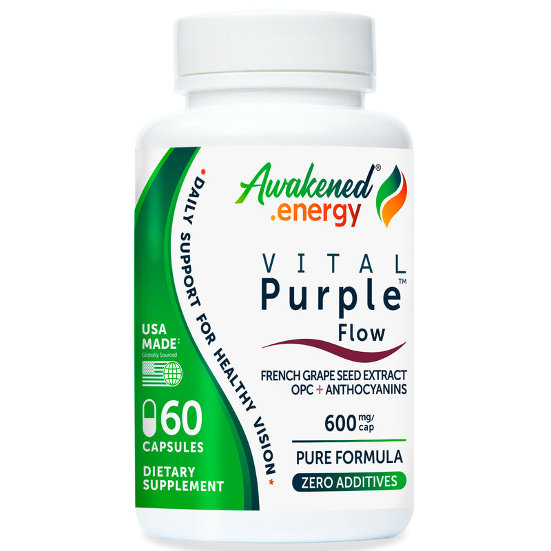 Vital Purple Flow 650 mg – Antioxidant, Circulation, Vision Support - No Additives - 60 Capsules by Awakened.energy