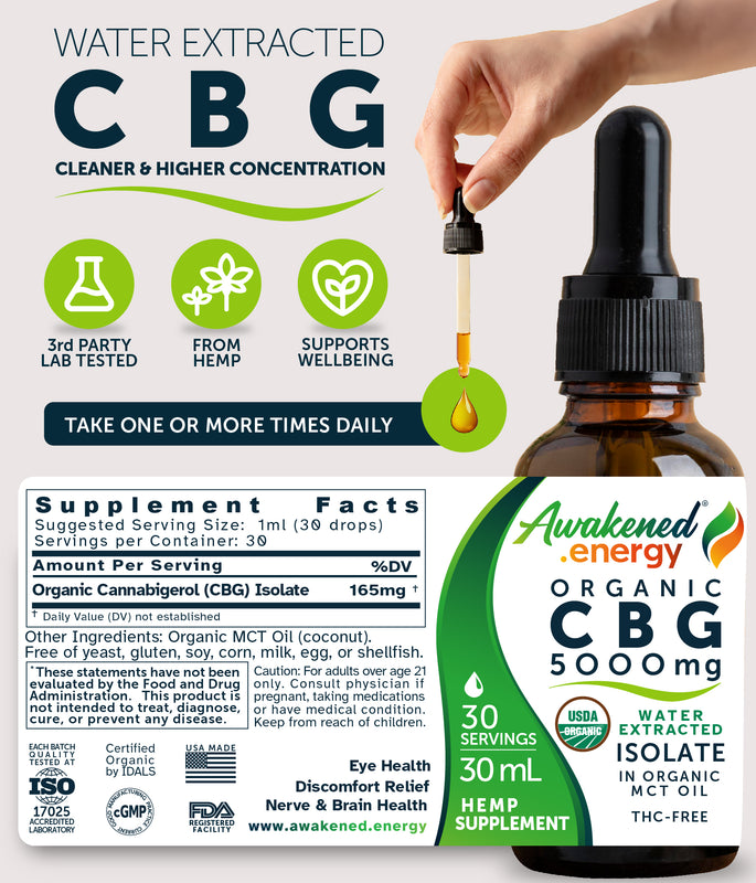 CBG (Cannabigerol) Organic Tincture - by Awakened.energy