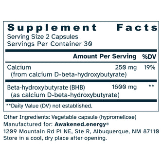 Ca-BHB 100% D-Ketones Energy & Focus