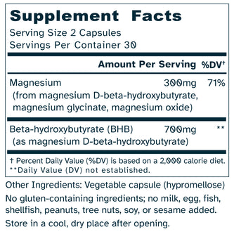 MitoMAG™ Blissful - Triple Magnesium BHB Complex for Energy & Restful Sleep - Nervous System Support - No Additives or Fillers - 60 Capsules - by Awakened.energy