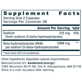 Na-BHB Ketone Electrolyte Support