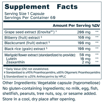 OcuBerry Gold 610 mg - Vision, Macular, Circulation Support - No Additives - 60 Capsules by Awakened.energy